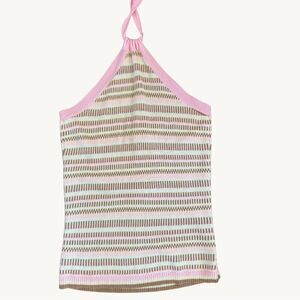 Beth Bowley Pink and Brown Striped Knit Cotton Halter Top Womens Size Small
